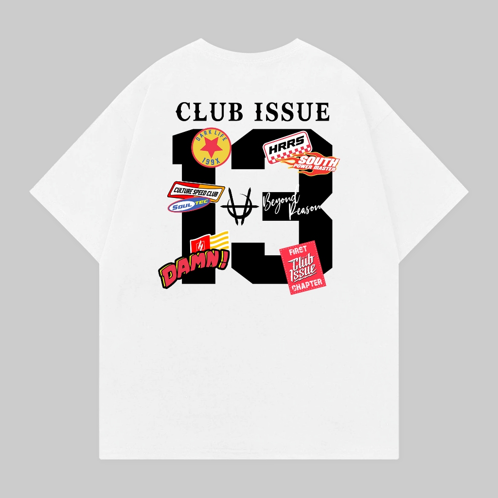 Horror Issue Club Issue 13 White เสื้อยืดแขนสั้น Unisex Combed 24s