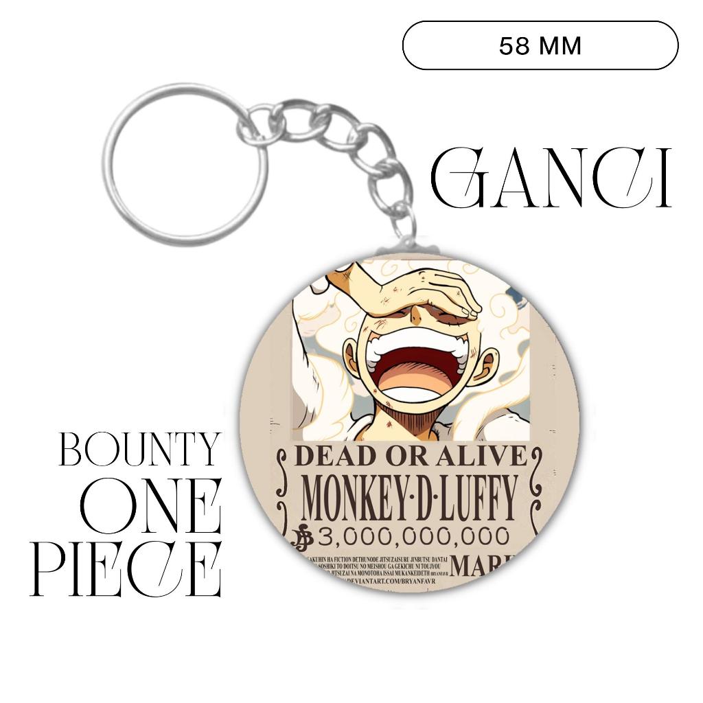 GUNDAN HOLOGRAM ONE PIECE BOUNTY KEYCHAIN 58 MM ANIME KEYCHAIN UNOFFICIAL LUFFY SHANKS