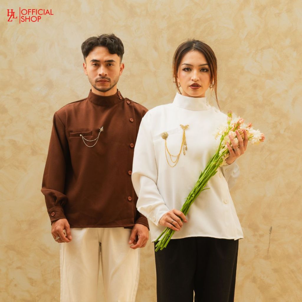 KEMEJA HZL – Modern Beskap Shirt High Neck Shirt Unisex Size M-XL (ผู้ชายและผู้หญิง) ราคา ถูกที่สุด ดีลบีเคเค แกลเลอรีภาพที่ 6