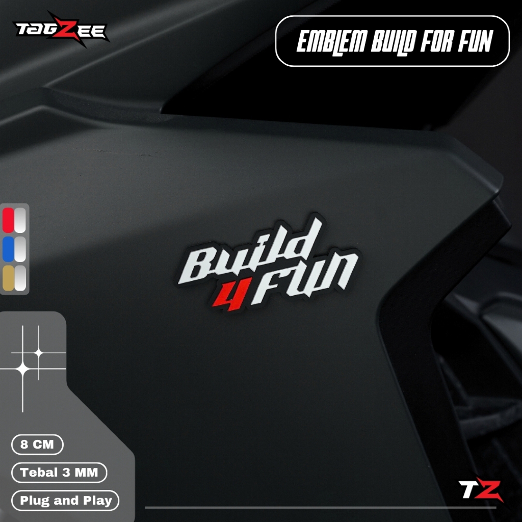3D กระจกอะคริลิครถจักรยานยนต์/สติ๊กเกอร์สัญลักษณ์รถยนต์พร้อม BUILD 4 FUN TAGZEE การเขียน
