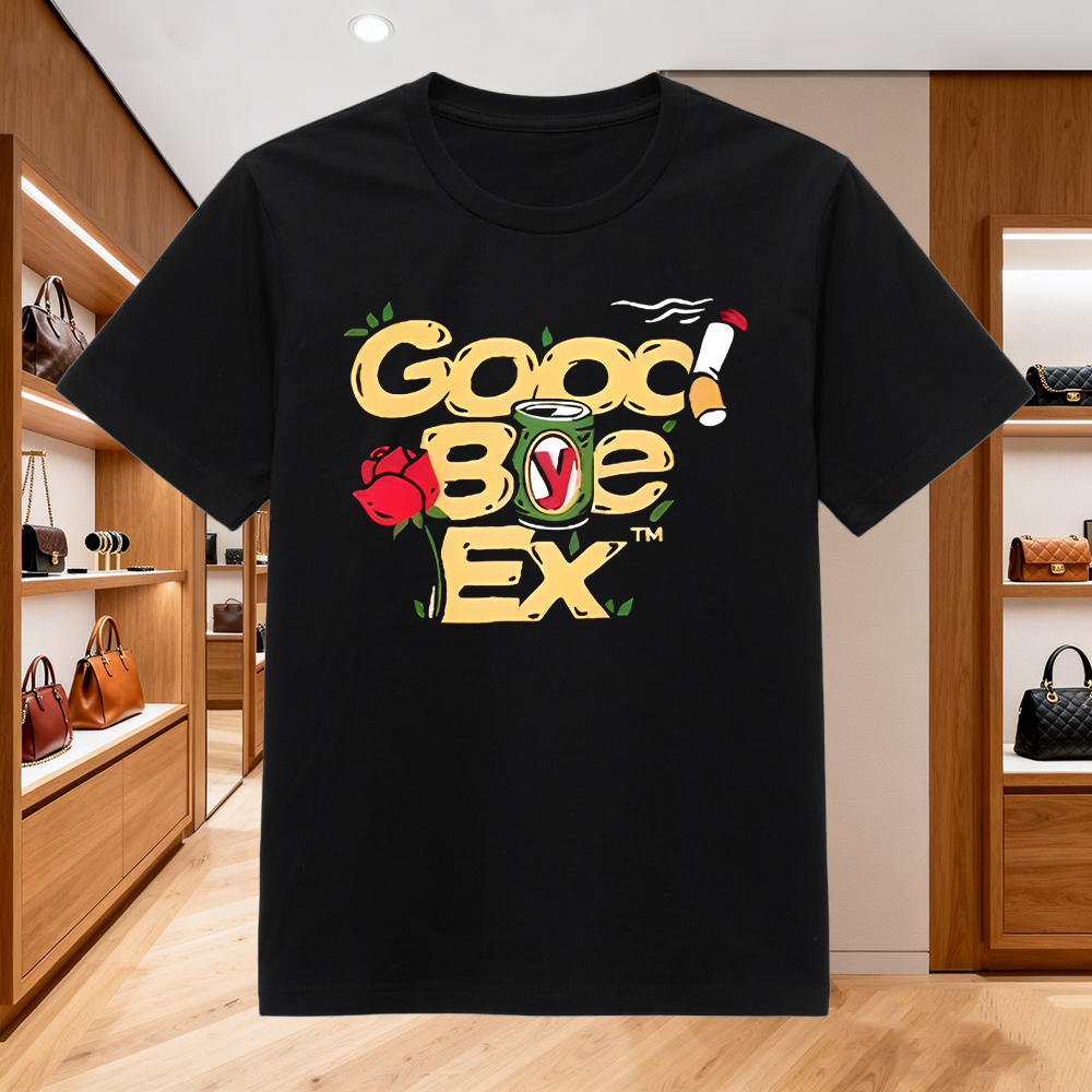 KATUN Goodbye Ex Statement Distro T-Shirt - หนา 280gsm Combed Cotton Plain T-Shirt, Unisex S-5XL แขน