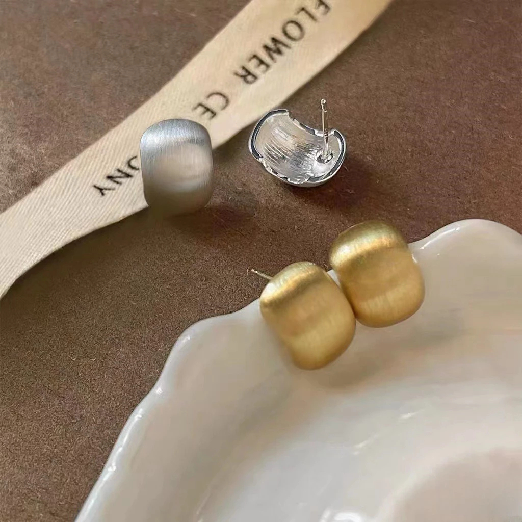 Iris Studio - Hazel Minimalist ต่างหู - ต่างหูผู้หญิงสีเงินสีทองหรูหรา - ต่างหูสตั๊ด