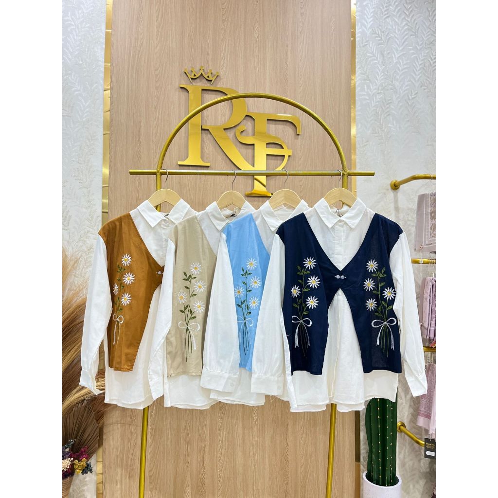 KEMEJA EMBROIDERED เสื้อ VEST / เสื้อทันสมัย / เสื้อ EMBROIDERRED / เสื้อ VEST / แฟชั่นผู้หญิง