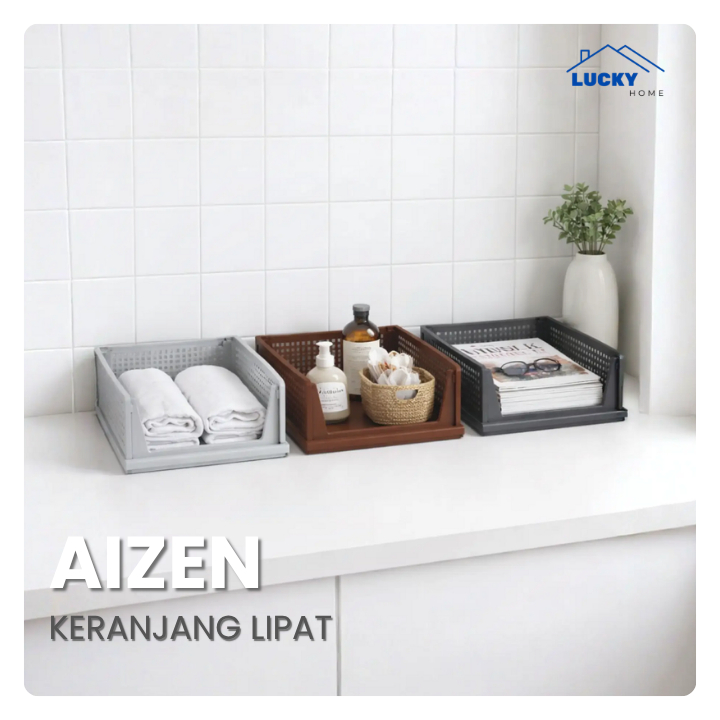 LUCKY HOME - ตะกร้าพับ AIZEN/ตะกร้าพับ/ตะกร้าใส่ของแนวตั้ง