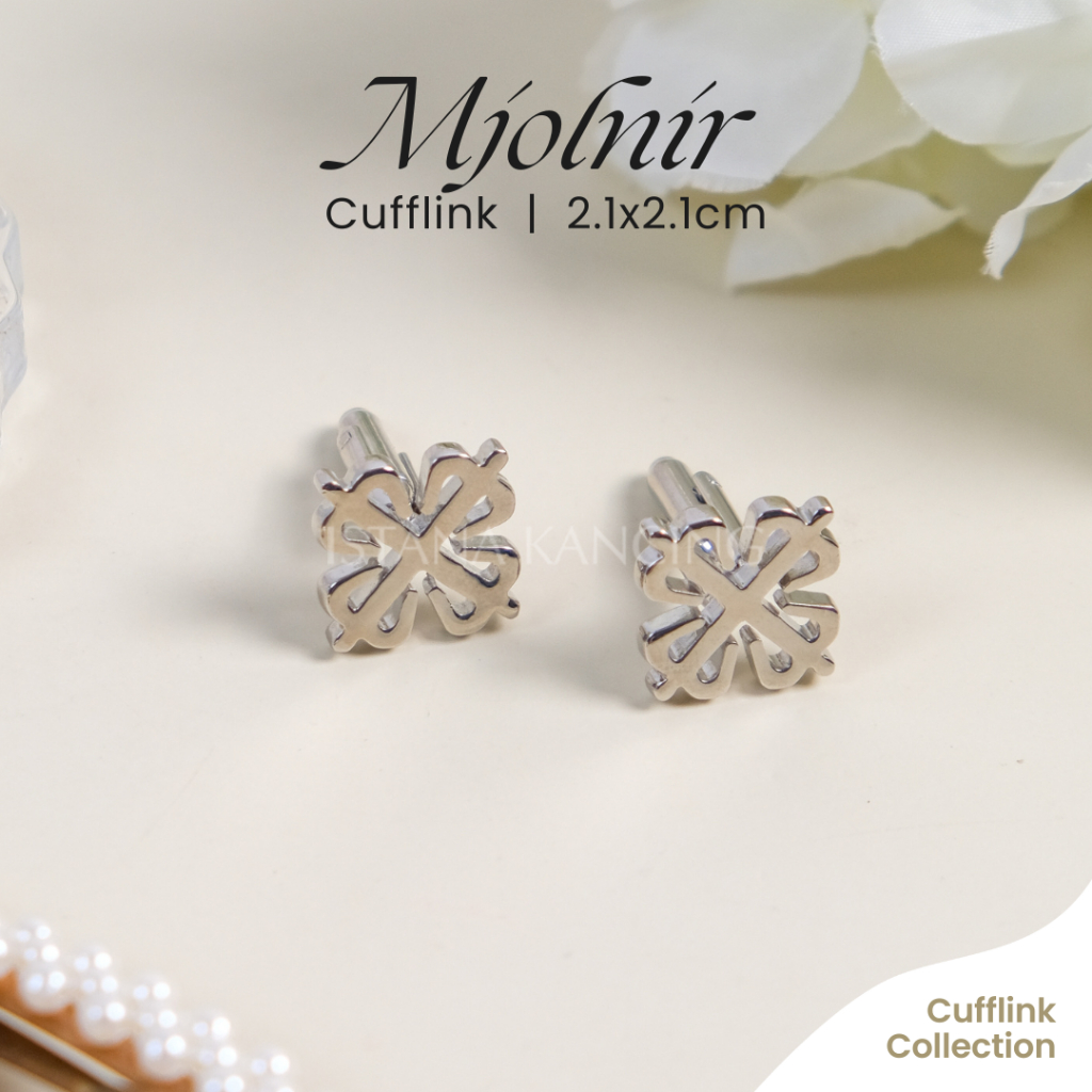 Cufflink Metal Thobe Kabak Mjolnir Cufflink Stainless Steel | ปุ่มพระราชวัง.id