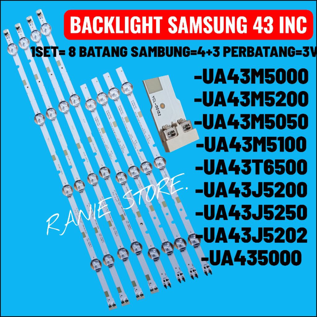SAMSUNG 43INC UA LED BACKLIGHT435000 UA43M5200 UA43M5050 43M5100 43T6500 43J5200 43J5250 43J5202 435