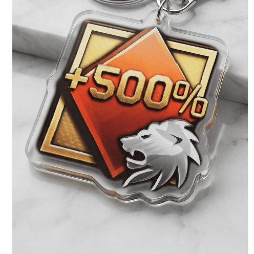 GANTUNGAN Game KeyChain Warthunder +500% Booster Silver Lion / SLkeychain Acrylic