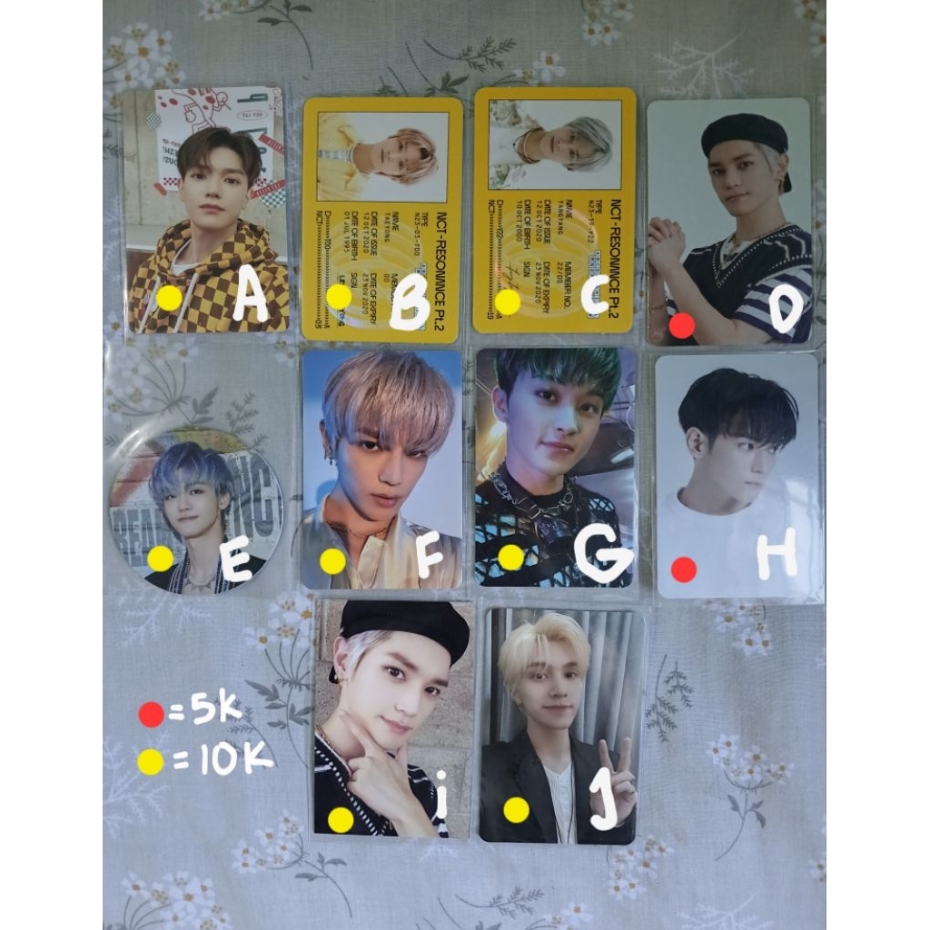Photocard mark taeyong hendery jaemin yang nct 127 nct dream wayv