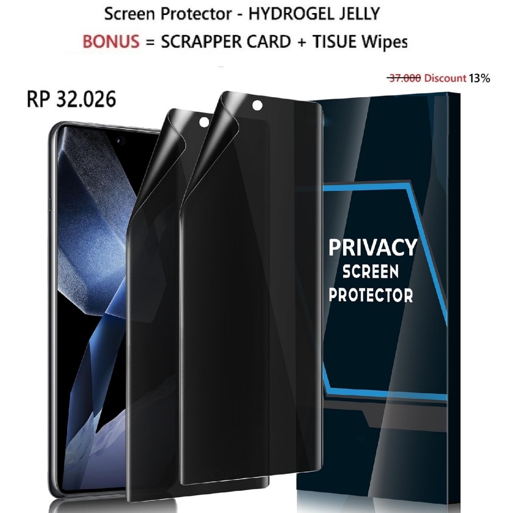 [ Hansvano ] Hydrogel Anti SPY Privacy VIVO X300 / X300PRO / X200 Pro / X100 X90 X80 X70 X60 X50 Lit