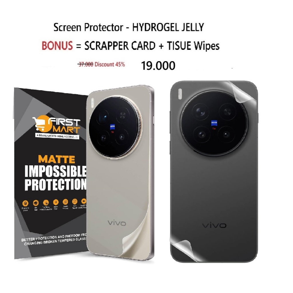 [ Hansvano ] CLEAR BACK Hydrogel VIVO X300 / X300PRO / X200 Pro / X100 X90 X80 X70 X60 X50 Pro / X50