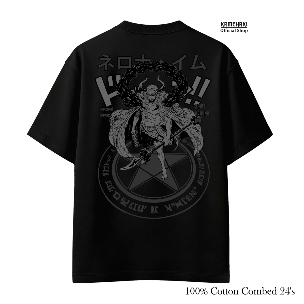 KATUN KAMEHAKI SAINT NERONA IMU One Piece Anime Series Luffy Gear 5 เสื้อยืดผ้าฝ้ายหวี 24s ผู้ชายผู้