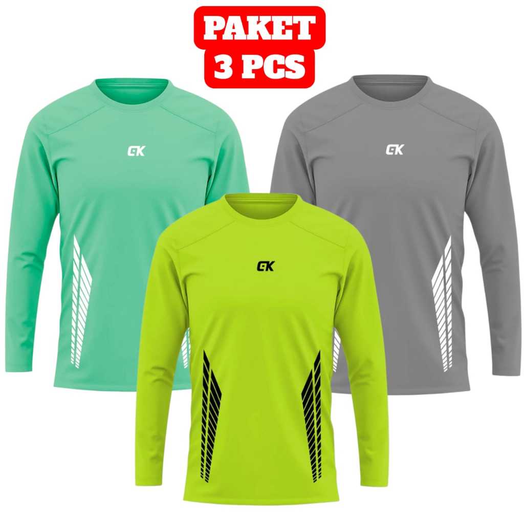 บรรจุุภัณฑ์ 3 ชิ้น LONG-SLEEVED SPORT T-SHIRTS/GYM เสื้อยืดสําหรับผู้ชายและผู้หญิง/ผ้าเย็น/ FITNESS 