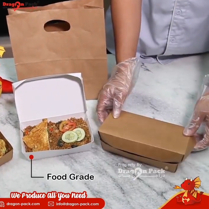 LUNCH BOX กระดาษ FOOD GRADE HALAL SHEET กระดาษกล่อง