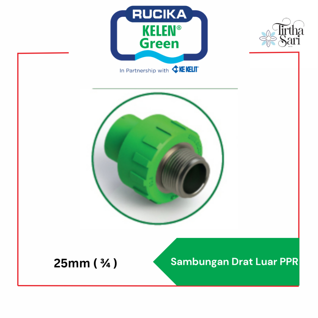 Rucika Kalen Green PPR ซ็อกเก็ตเกลียวภายนอก 25 มม. (3/4 นิ้ว)