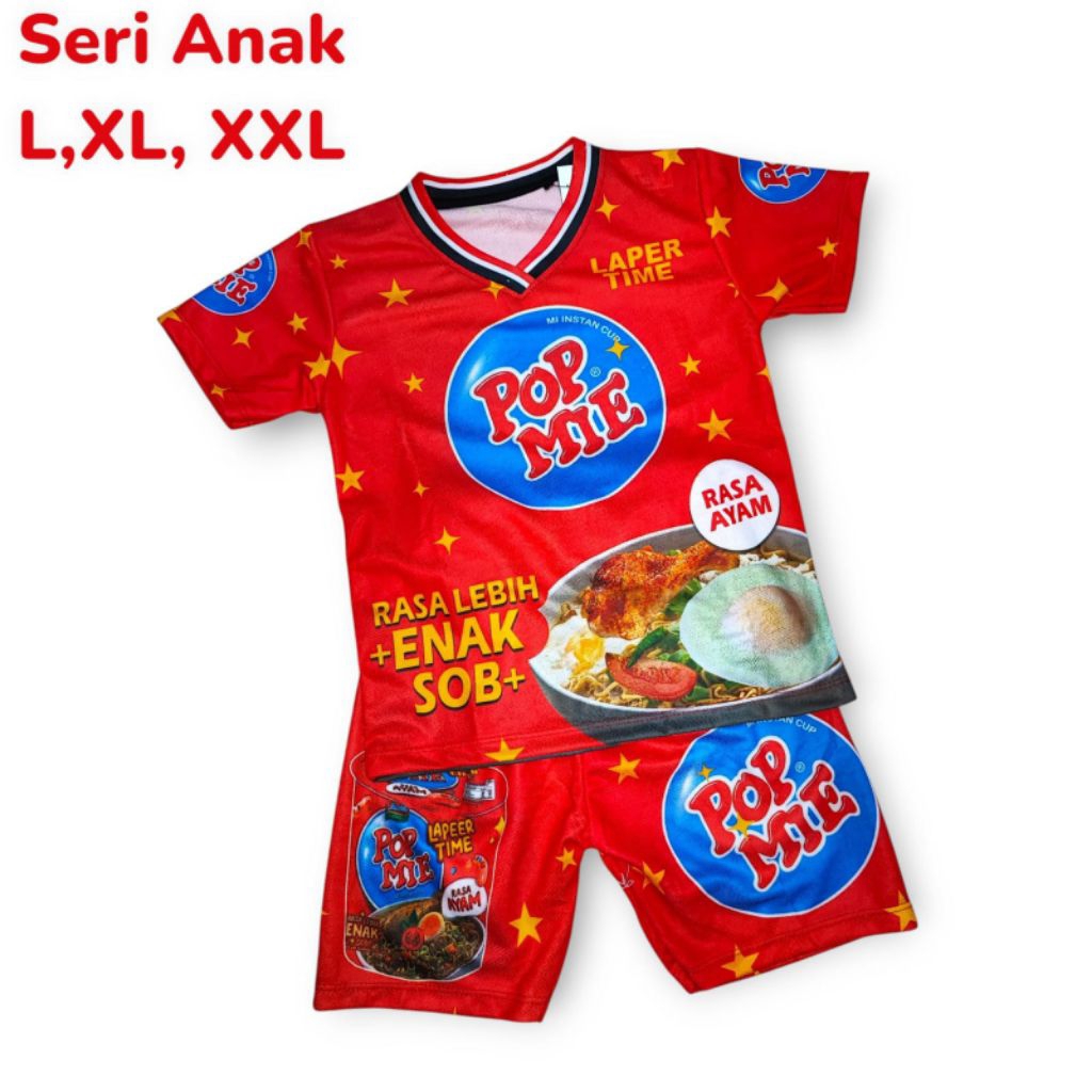 Kids Junior Jersey Set Popmie Food Character Chicken Numbers อายุ 2-7 ปีการพิมพ์ Sublime