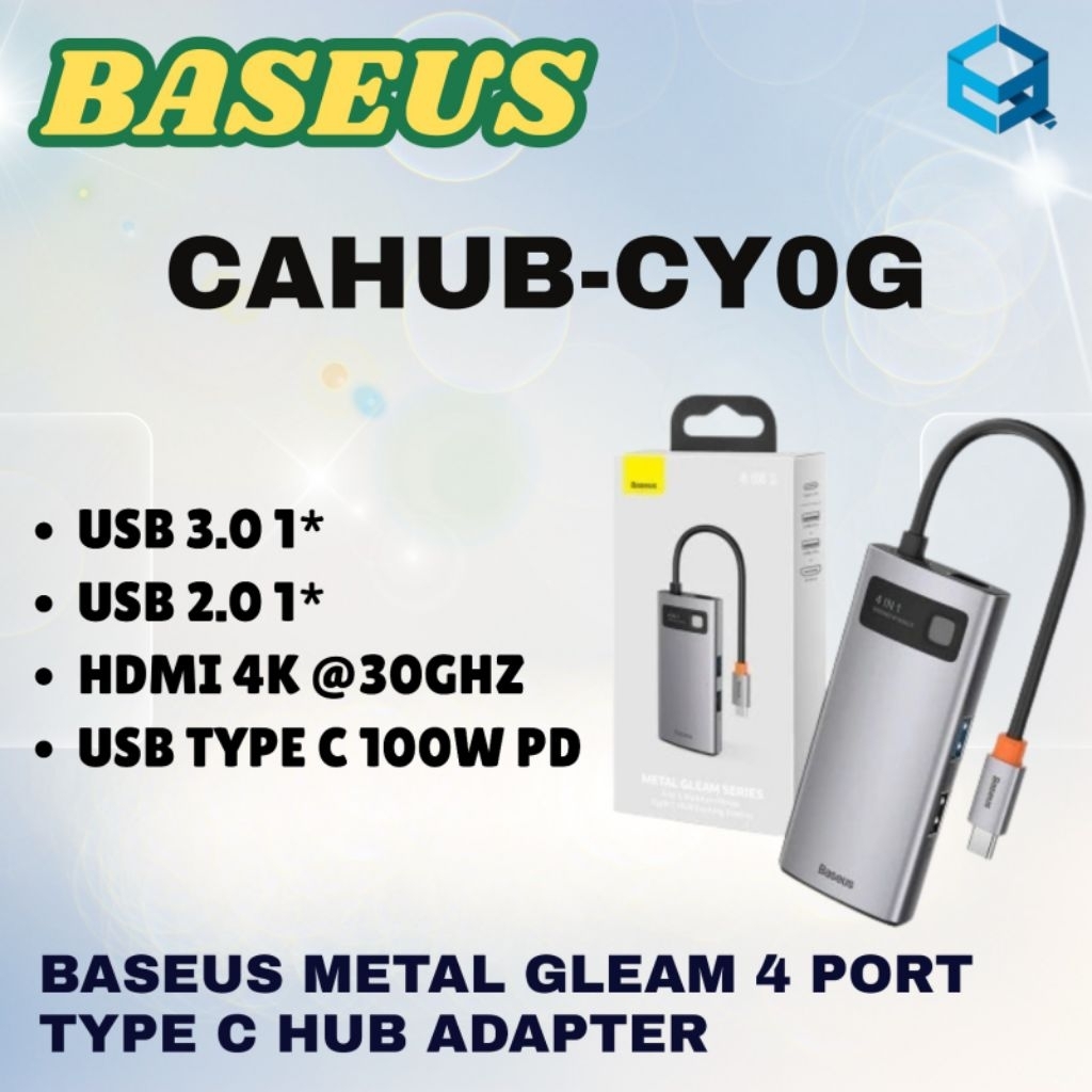 BASEUS METAL BLEACH 4 PORT TYPE C HUB ADAPTER cahub cy0g
