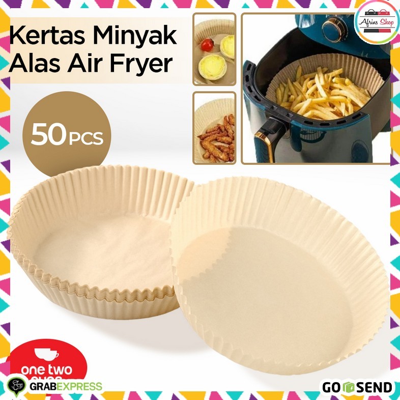 One Two Cups Air Fryer Paper Liner Oil & Heatproof Air Fryer Liner 16 ซม. 50 แผ่น