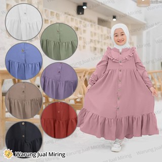 สไตล์เกาหลี Crinkle มุสลิมหญิง Gamis ชุดสีขาวสีดําดินเผาสีชม…