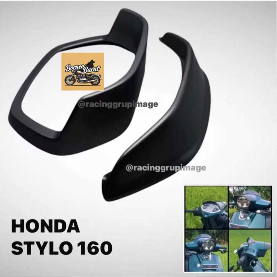 STYLO 160 HAT STYLO 160 HEADLIGHT COVER GARNISH STYLO 160 หมวกสีดําแฟลช + ฝาครอบ SPEEDOMETER สีดํา