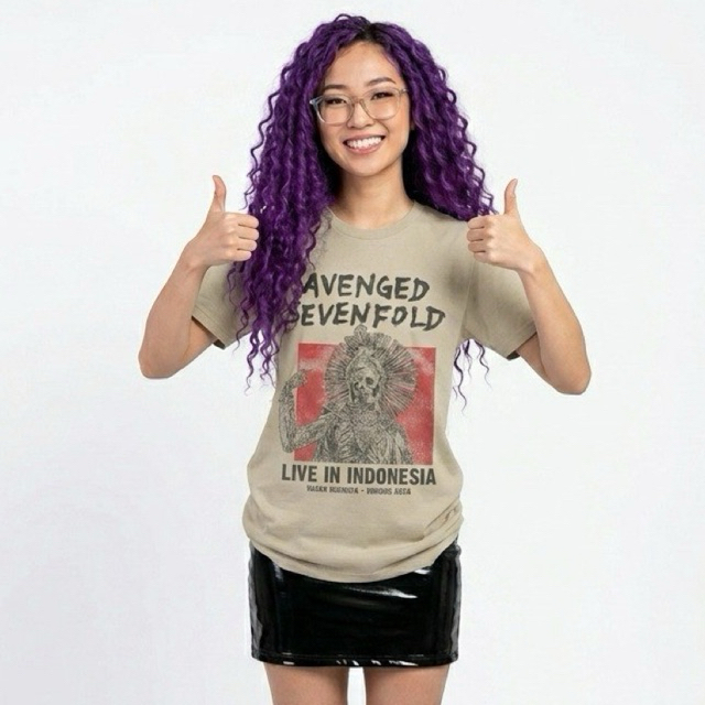 เสื้อยืดวง SEVENTIFOLD - เสื้อยืด AVENGED SEVENFOLD - A7X TOUR INDONESIA