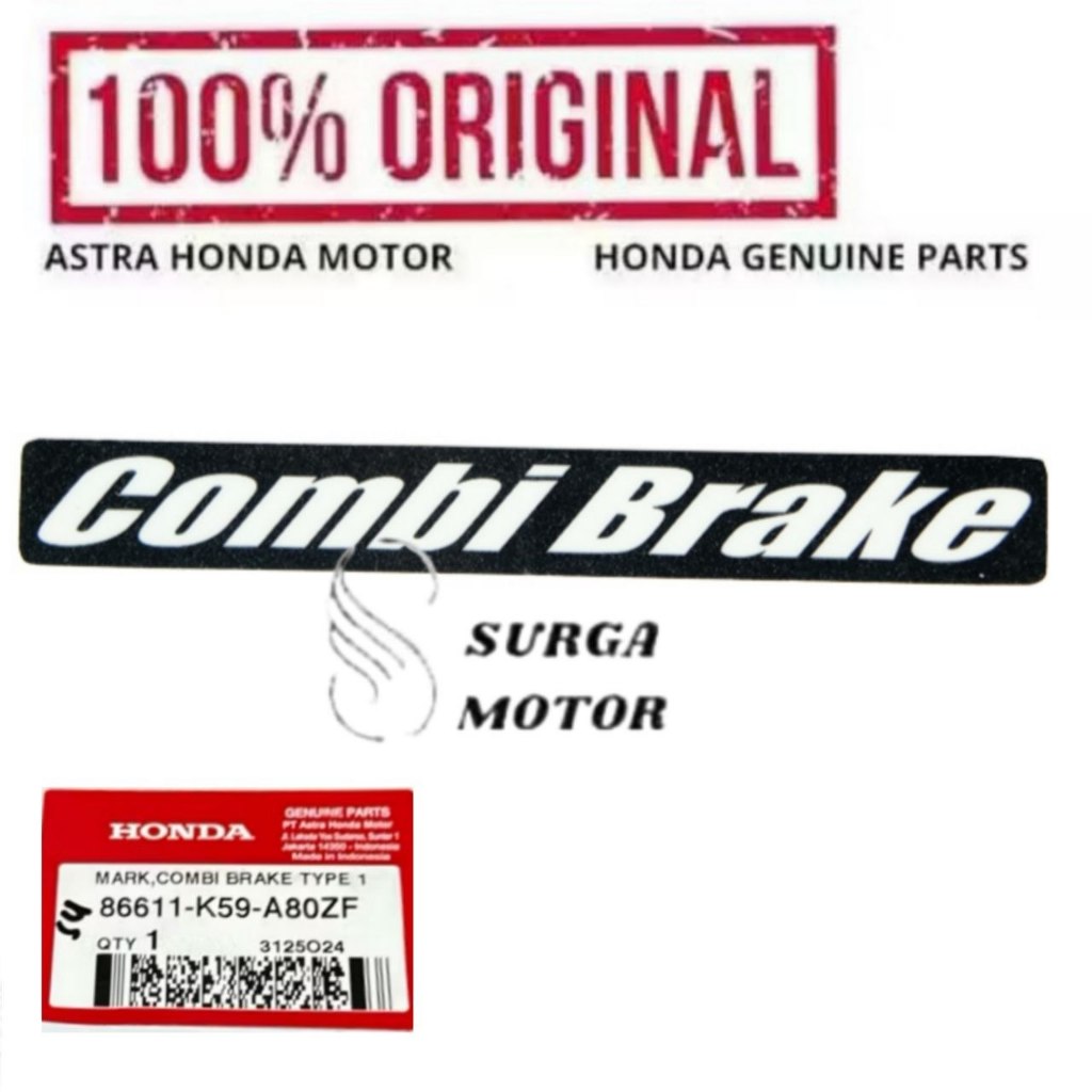 Mark สติกเกอร์โลโก้ Combi ประเภทเบรค 1 มอเตอร์ Vario 150 eSP K59J 2018 2019 2020 2021 2022 86611K59A