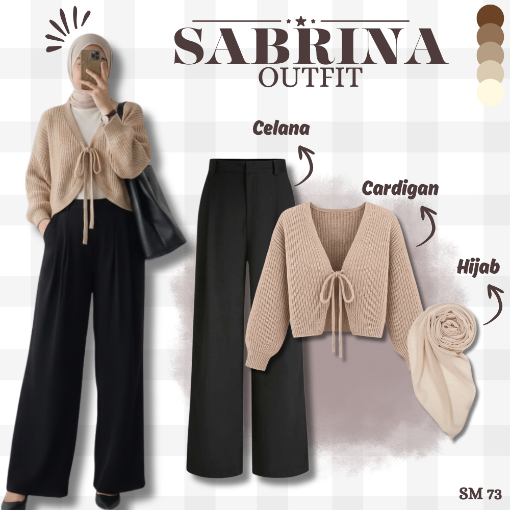 Manifest - One Set Hijab Style (Cardigan - กางเกง - Bella Square) ชุดสูทผู้หญิงอินเทรนด์ - SM 73