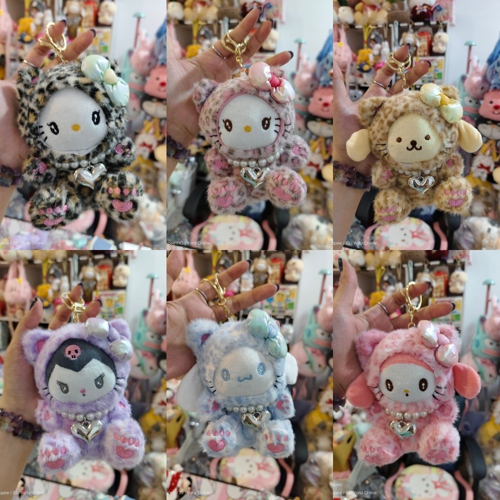 GANTUNGAN SANRIO KEYCHAIN LEOPARD KUROMI MELODY HELLOKITTY COSTUME