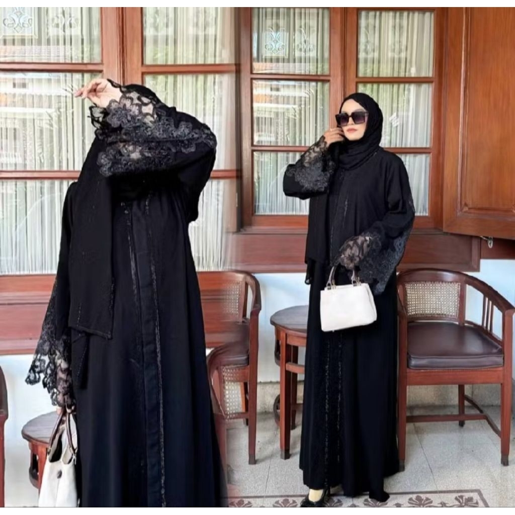 Abaya สีดําล่าสุดสําหรับผู้หญิง ตุรกี ดูไบ อียิปต์ S-XL