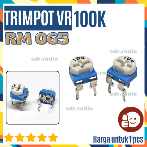 VR 100K Ohm 104 RM-065 Variable Resistor Trimpot Trimmer พลาสติกสีฟ้า RM 065