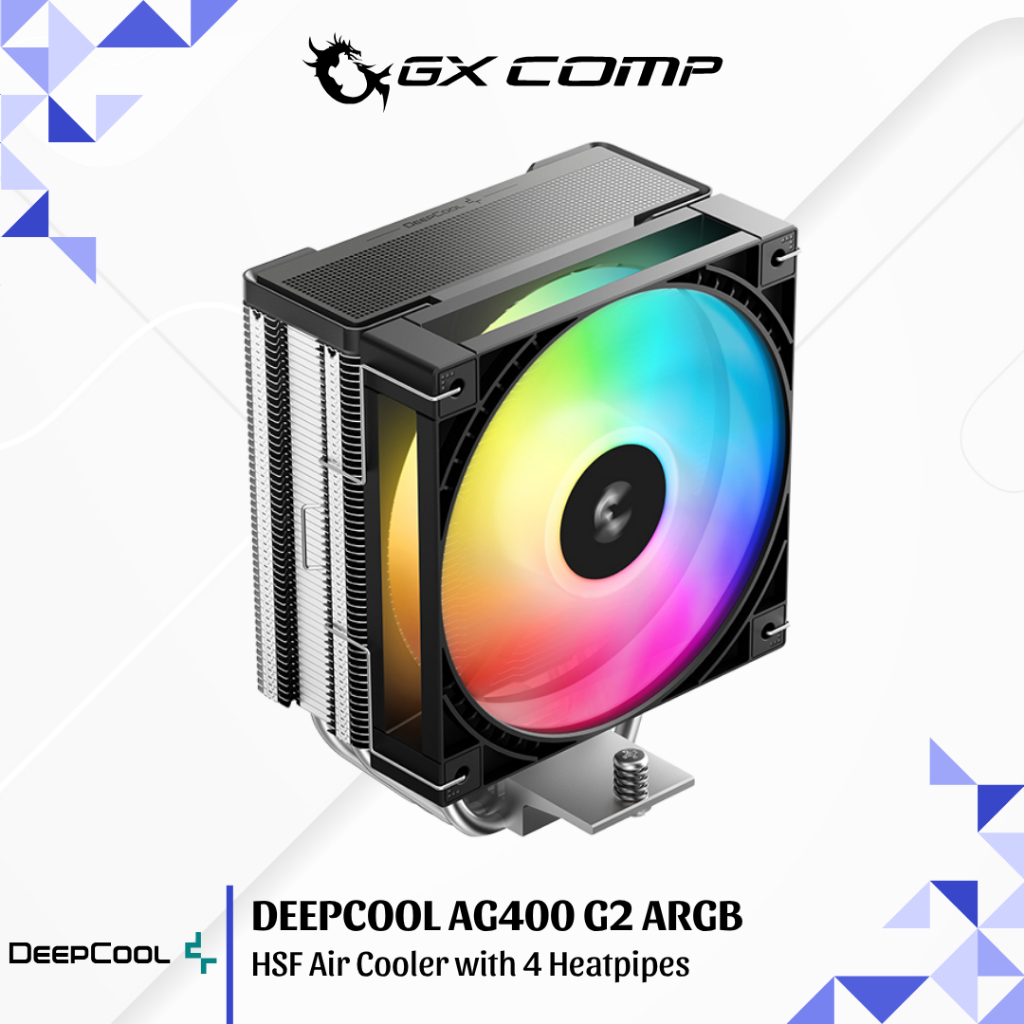 DEEPCOOL AG400 G2 ARGB HSF CPU Air Cooler พร้อม 4 Heatpipes สําหรับ Intel & AMD
