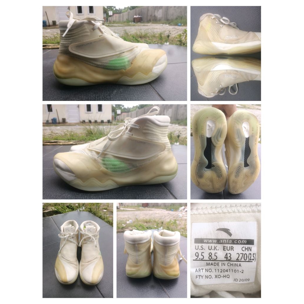 Anta KT6 High White Original Second 43 Insole 27cm - รองเท้าบาสเก็ตบอล Klay Thompson