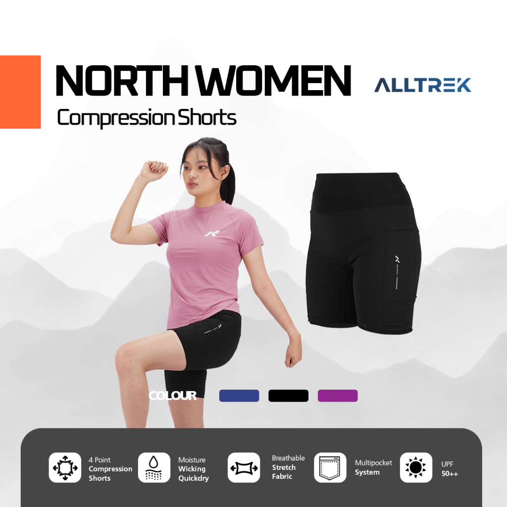 ALLTREK North Compression Shorts Women Running Cycling Gym Sports Shorts