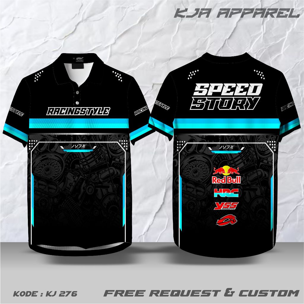 CUSTOM RACING JERSEY, REQUEST POLO COLLAR BUTTON V-NECK COLLAR O-NECK COLLAR, UNIT เสื้อยืด, FULLPRI