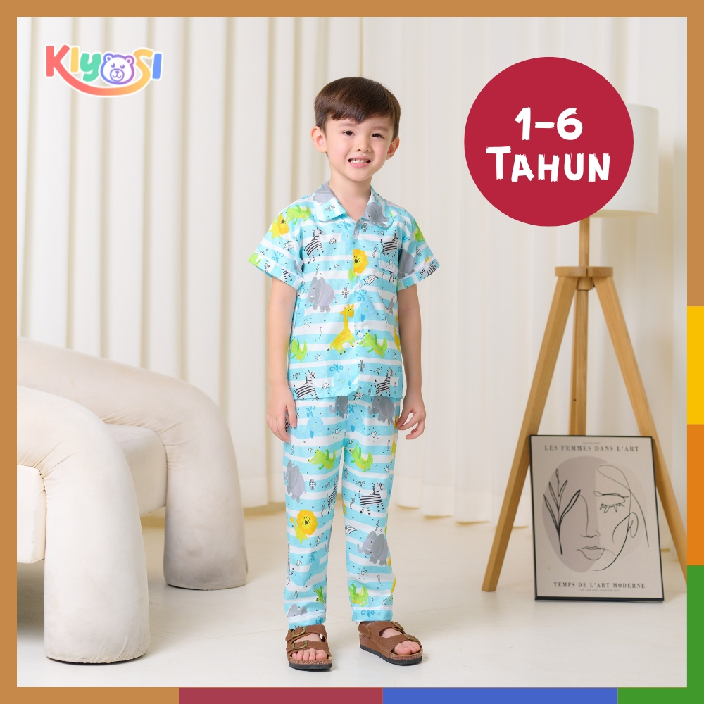 KIYOSI ชุดนอนเด็ก Tunic ชุดนอนชุด 1-6 ปี AF