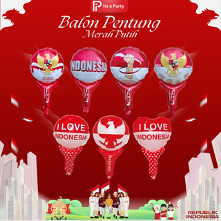 1PCS Balon Foil Pentung Merah Putih | Balon Foil Pentung Agustus Dekorasi Hiasan Kemerdekaan