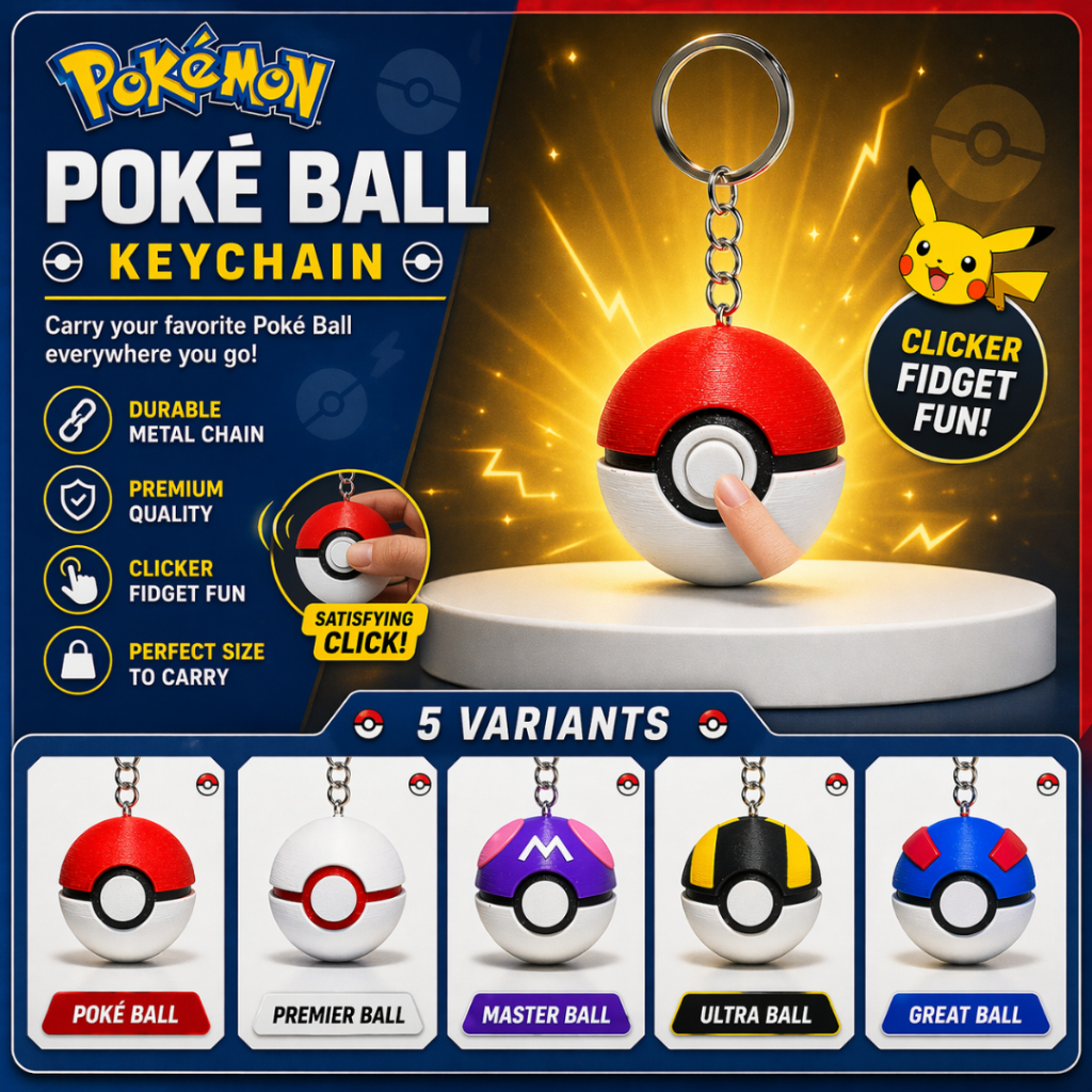 GANTUNGAN Pokeball Clicker พวงกุญแจของเล่นอยู่ไม่สุข | Pokeball Masterball Ultraball Greatball Premiumball โปเกมอน