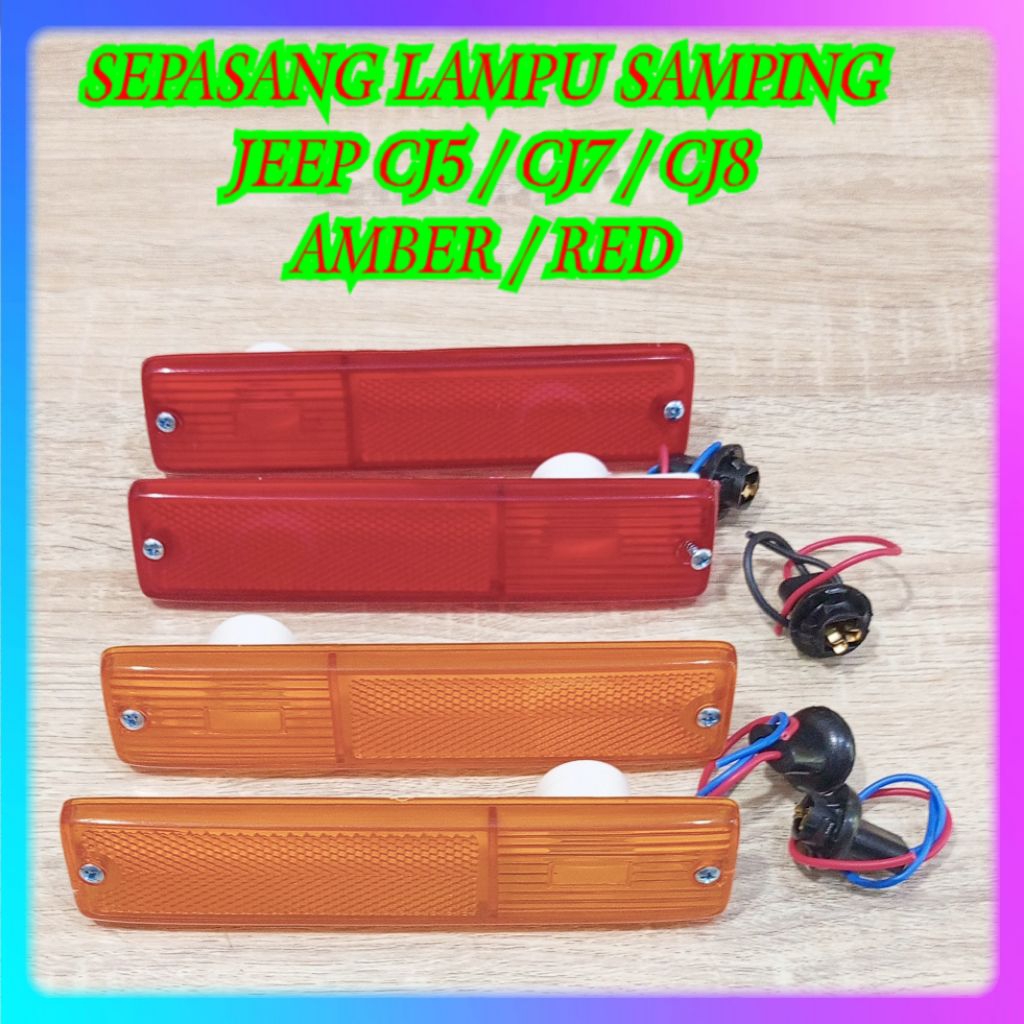 MERAH SIDE LAMP / TURN / SIDE LAMP / JEEP CJ5 CJ7 CJ8 PAIR (2PCS) AMBER / สีแดง