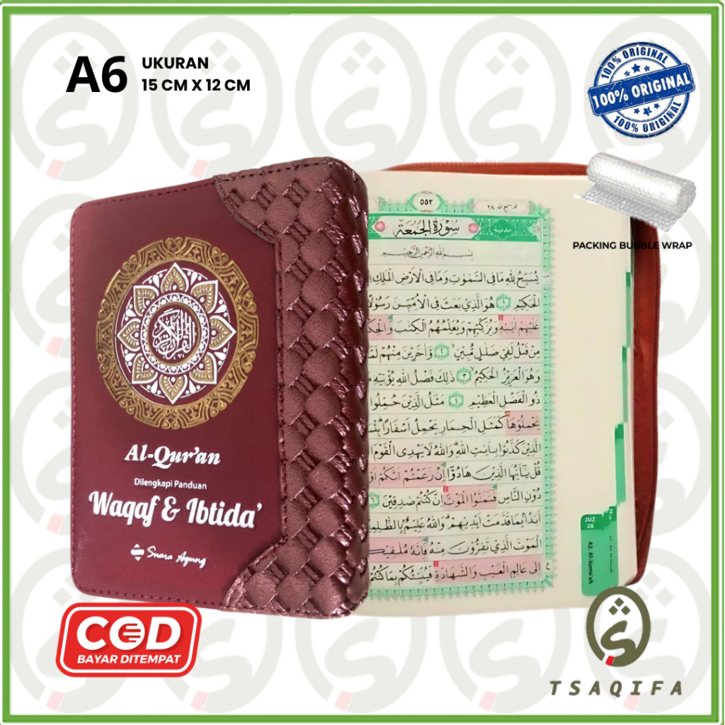 Al Quran WAQAF IBTIDA A6 KALP ZIPPER Non-Translated Waqaf Ibtida Al Quran Pocket Voice Agung