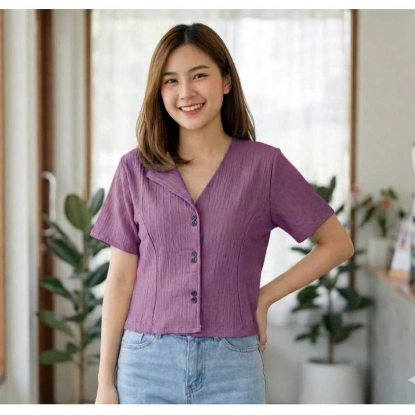 TOP ผู้หญิง 004 / CROP TOP / V-NECK CROP TOP