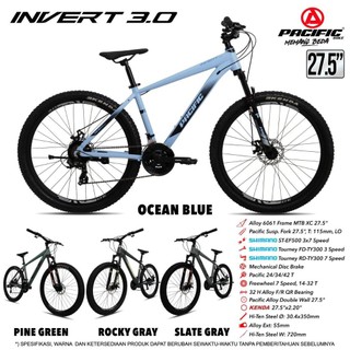 SEPEDA GUNUNG MTB PACIFIC 26 27.5 INCH MTB PACIFIC INVERT 3.0 FRAME ALLOY / VIGILON 2.0 FRAME ALLOY