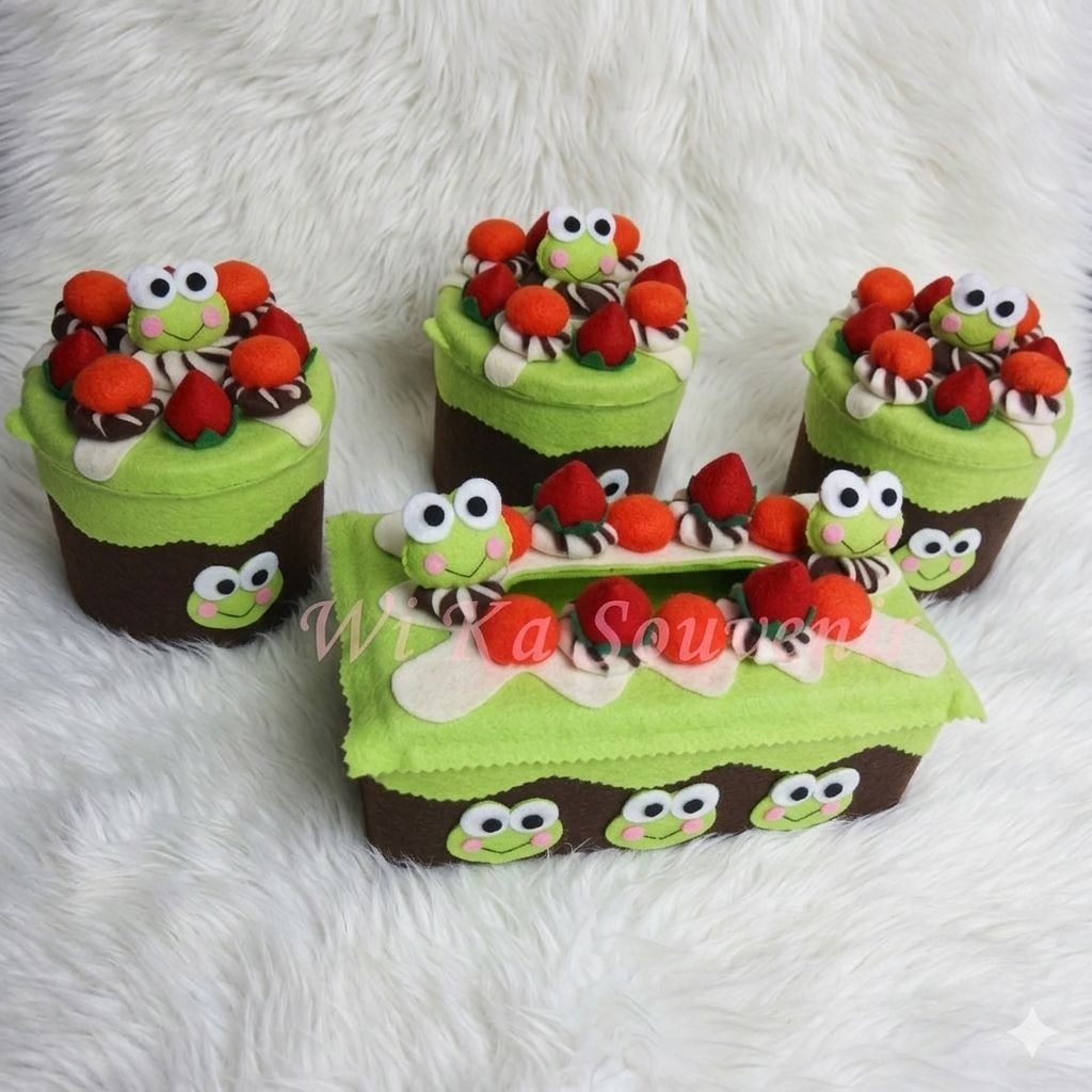 FLANNEL JAR SET - FELT KEROPPI KAWAII
