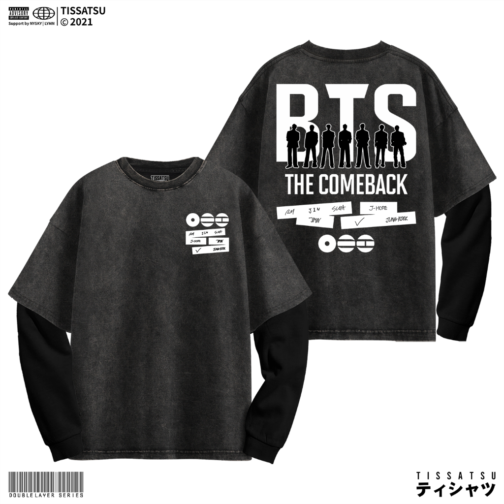 TISSATSU Longsleeves BANGTAN THE COMEACK Double Layer Oversize / Long Sleeve Wash Shirt BT-25