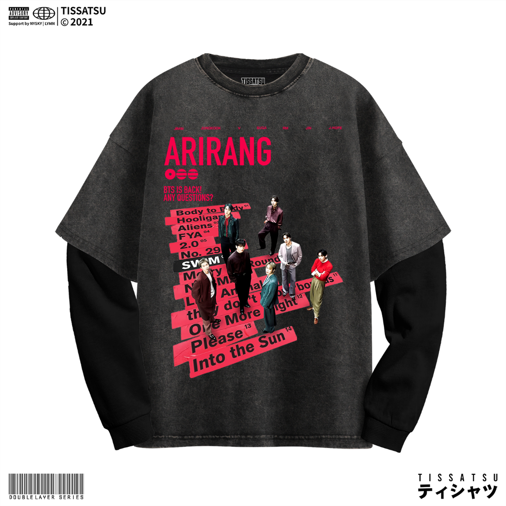 TISSATSU Longsleeves BANGTAN Double Layer Oversize / Long Sleeve Wash Shirt BT-18
