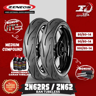 [READY!!] BAN LUAR TUBELESS ZENEOS ZN62 (80/80-14 - 90/80-14 - 100/80-14) BAN MATIC / BAN DEPAN BELAKANG MOTOR VARIO 125 / BEAT POP / STREET / DELUXE / MIO M3 / SPACY / SCOOPY / TUBLES TM100