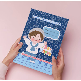 10 PCS SAMPUL BUKU ESTETIK COSTUM NAMA DAN NAMA SEKOLAH TERBARU 2026