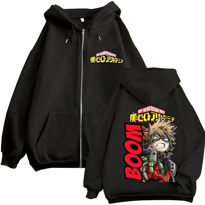 My Hero academia แจ็คเก็ตซิป - แจ็คเก็ตมังงะ boku no hero hoody - bakugou katsuki