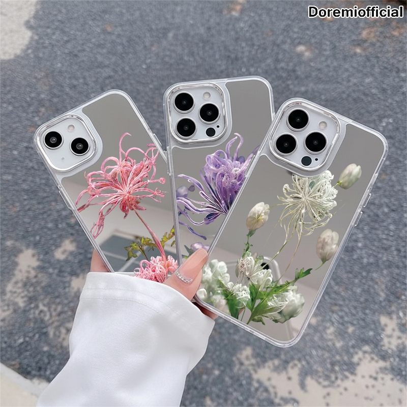 HEGANBANA FLOWER MOTIF สีอ่อน + REQUEST PHOTO MIRROR HEBE สําหรับ REDMI NOTE 8 9 10 11 12 13 14 POCO