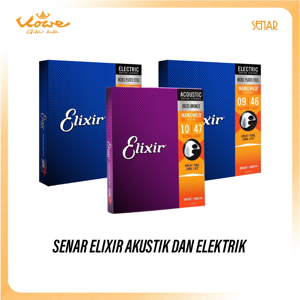 สายกีต้าร์โปร่งและไฟฟ้า Elixir Nanoweb