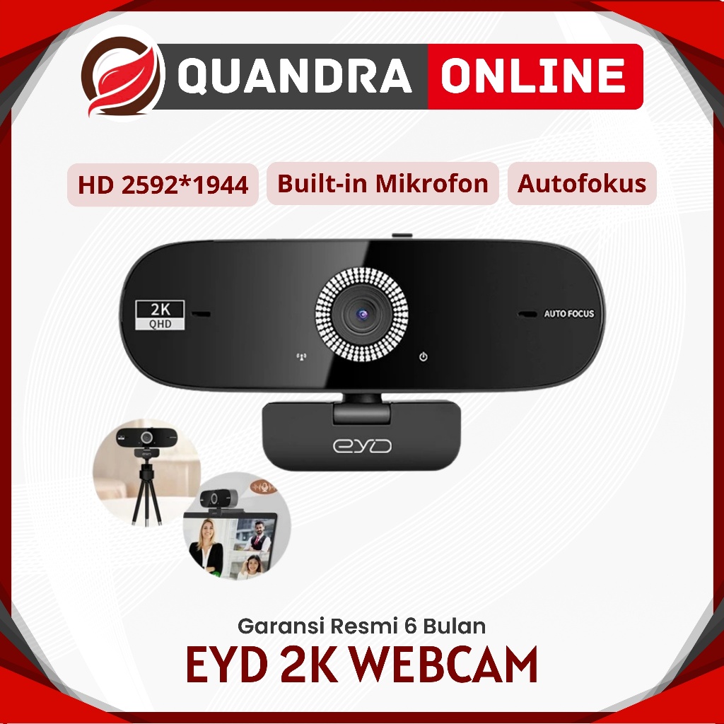 EYD HD 2k PC Webcam แล็ปท็อปกล้อง USB พร้อม 360° องศาหมุนและไมโครโฟน ออโต้โฟกัส