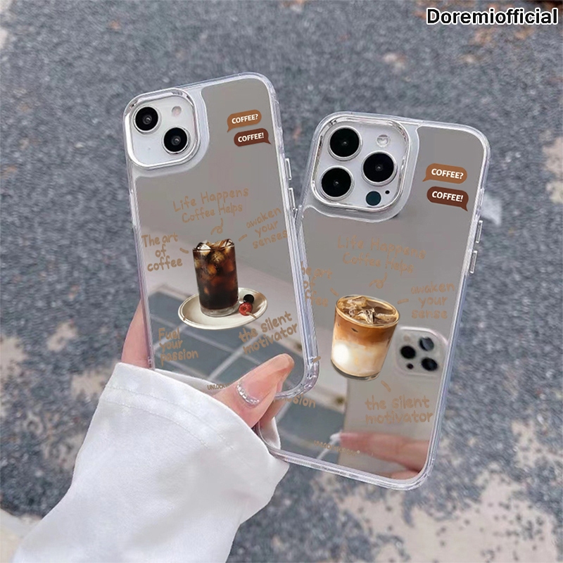 COFFEE MILK & BLACK EDITION MOTIF + REQUEST PHOTO MIRROR HEBE CASE สําหรับ REALME 7i C11 C12 C15 C17
